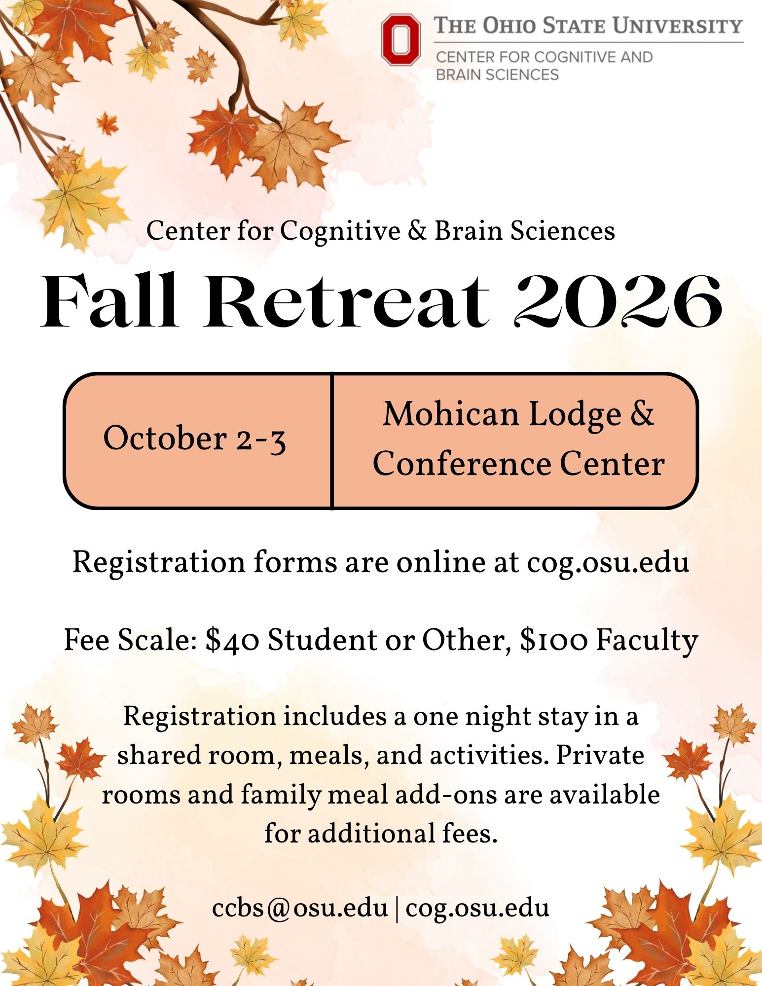 Flyer with invitation for a fall retreat
