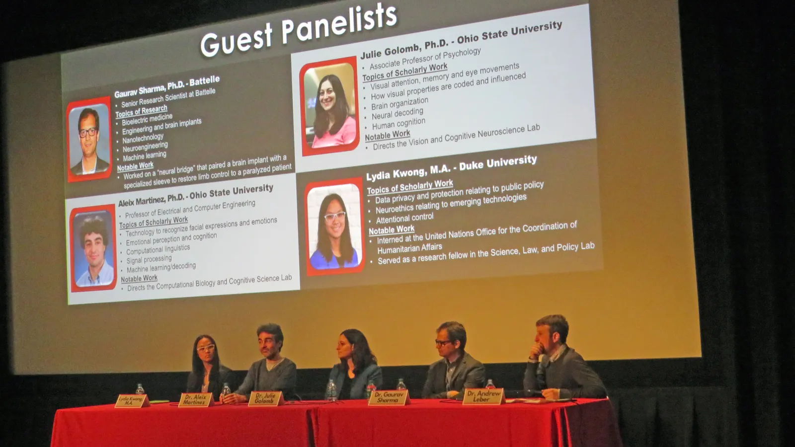 CogFest Panelists discuss the film "The Final Cut" with the audience. 