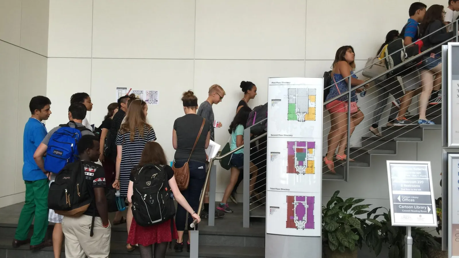 students touring research facilities