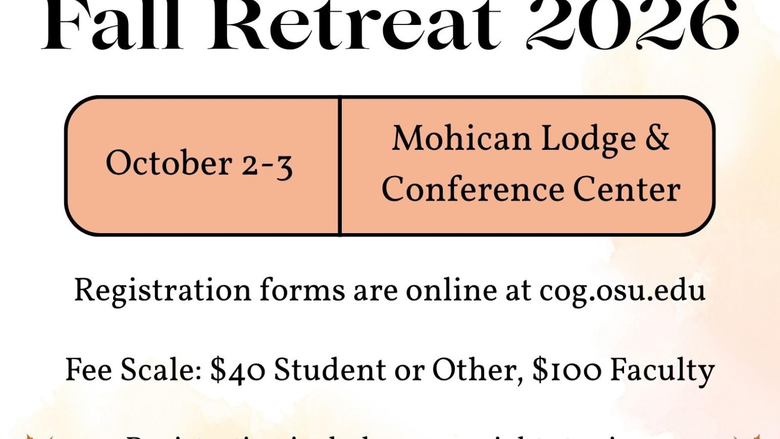 Flyer with invitation for a fall retreat